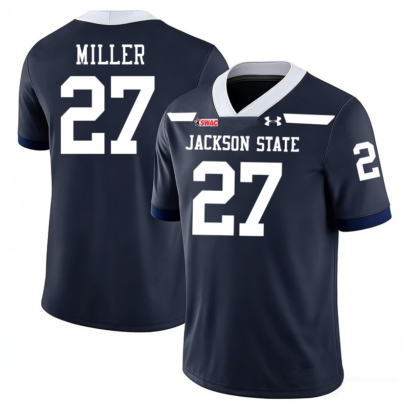 Jackson State Tigers #27 Ahmad Miller College Football Jerseys,Uniforms-Navy